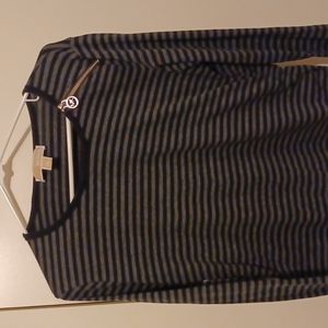 Michael kors zip shoulder striped top xl